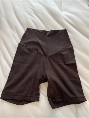 Aerie-offline High-Rise Black Women’s Bike Shorts with Crossover Waistband